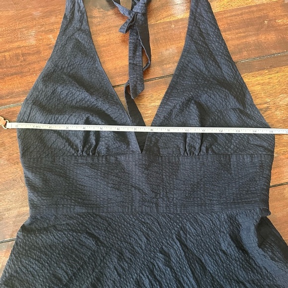 J.Crew 100% Cotton Navy Blue Halter Midi Dress Size 6 –Classic & Timeless Style - Picture 4 of 5